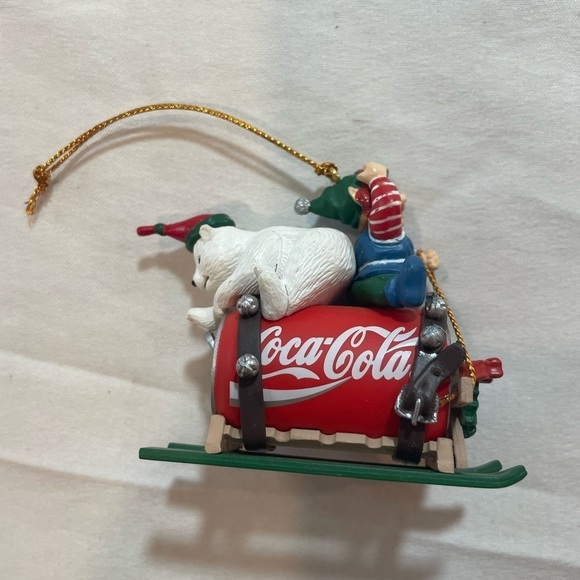 Lot Of 2 Coca Cola Christmas Ornaments 2003 Pearlescent Porcelain Bottle Works - Picture 9 of 16